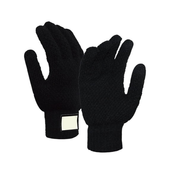 MAE Touchscreen Cotton Gloves for Men, Winter Warm Fleece-Lined Thick Knitted Gloves for Cycling