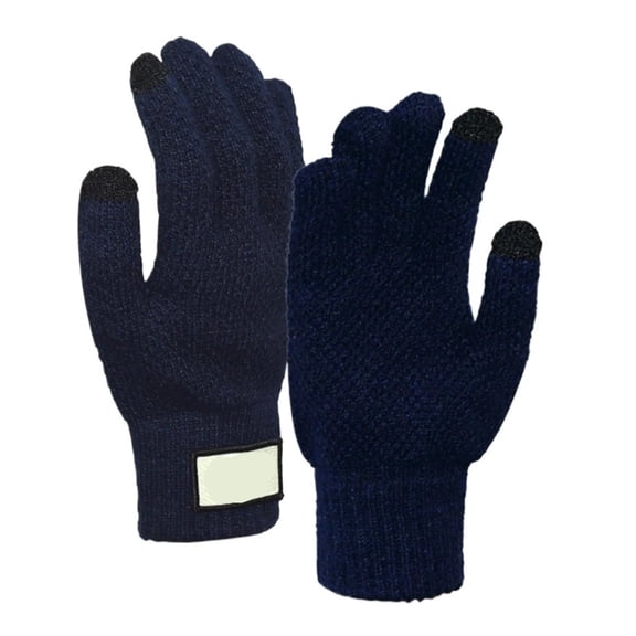 MAE Touchscreen Cotton Gloves for Men, Winter Warm Fleece-Lined Thick Knitted Gloves for Cycling