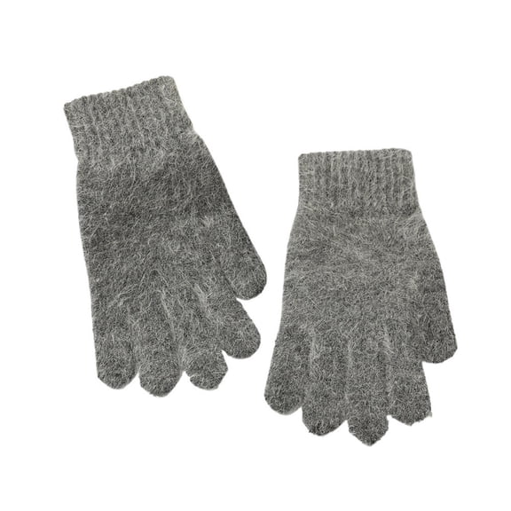 MAE Warm Solid Color Knitted Gloves for Adults Winter Outdoor Cycling Gloves Gift