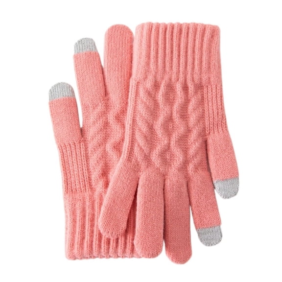 MAE Warm and Cold-proof Knitted Gloves Solid Color High-end Touch-screen Gloves Thickened and Velvet Riding Gloves