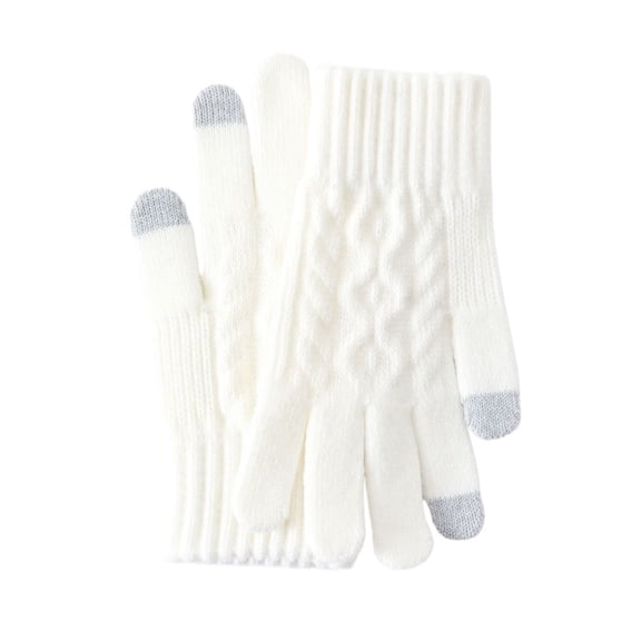 MAE Warm and Cold-proof Knitted Gloves Solid Color High-end Touch-screen Gloves Thickened and Velvet Riding Gloves