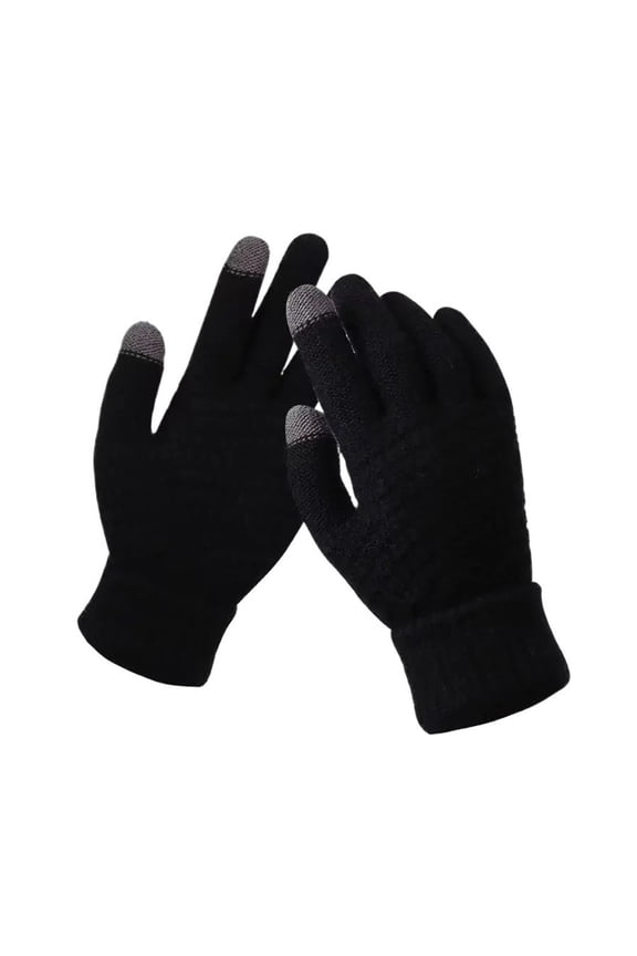 MAE Women's Men's Warm Winter Touch Screen Gloves Stretch Classical Knit Mittens Full Finger