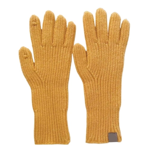 MAE Women's Solid-Color Winter Thermal Knit Cycling Mittens