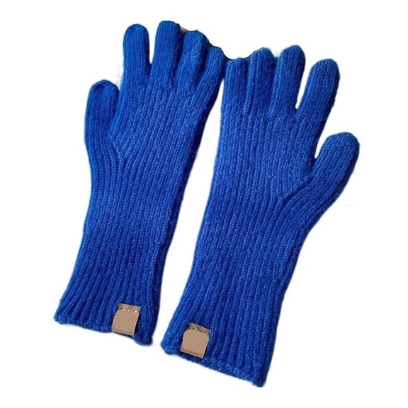 MAE Women's Solid-Color Winter Thermal Knit Cycling Mittens