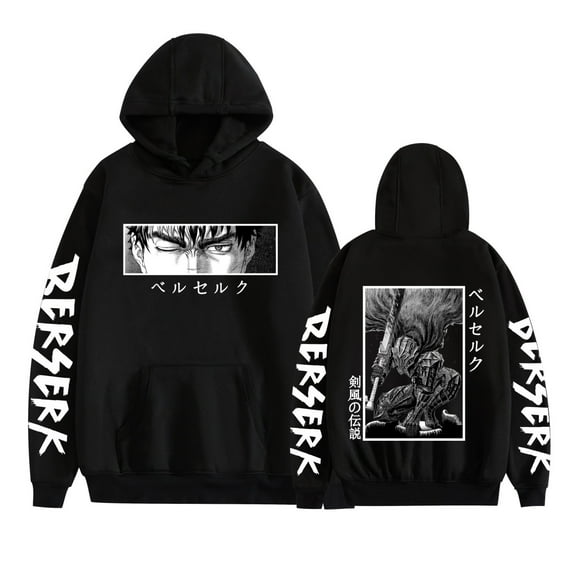 MAECKYRR Anime Berserk Hoodie Cosplay Pattern Sweatshirt Classic Pullover Hooded Sweater for Men and Women