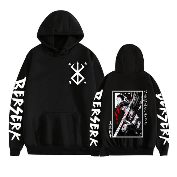 MAECKYRR Anime Berserk Hoodie Cosplay Pattern Sweatshirt Classic Pullover Hooded Sweater for Men and Women