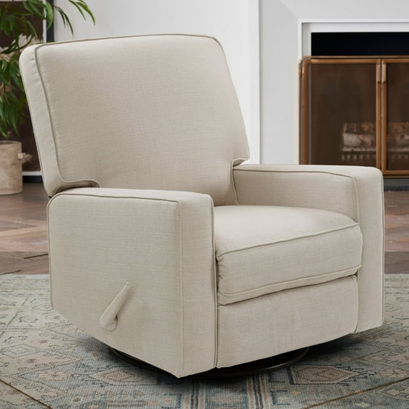 Karkanic 360° Swivel Rocker Recliner for Bedroom | Glider | Rocking Chair | High Back, Deep Seat | Living Room Beige
