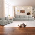 thumbnail image 1 of MAEVIS Lightgrey L Shape Sectional Sofa for Living Room/Office 6 Seater Sofa Sets with Large Storage Space Comfy Chenille Cover (4-Seat Modular Sofa & Loveseat), 1 of 6