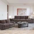 thumbnail image 1 of MAEVIS Modern Modular Chenille Sectional Sofa with Storage Space and Detachable Cover and Solid Wood Fame 3-Seat Modular Sectional Sofa & a Loveseat, Darkgrey, 1 of 6