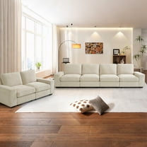 MAEVIS Modular Sectional Sofa, Beige 6-Seater Sofa with Storage and Convertible Features, Easy to Assemble