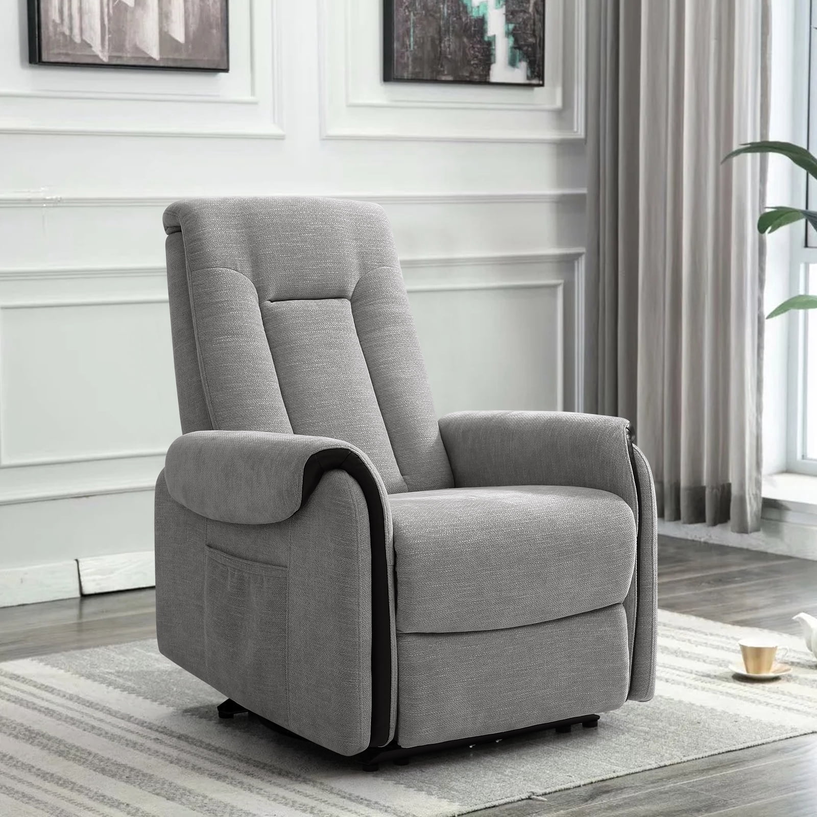 MAEVIS Reclining Massage Chair for Adults Chenille Fabric Single Air ...