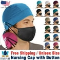 thumbnail image 1 of MAEVN UNISEX DOCTOR NURSE SOLID SCRUB CAP WITH BUTTON FOR MASK [FAST & FREE SHIPPING], 1 of 2
