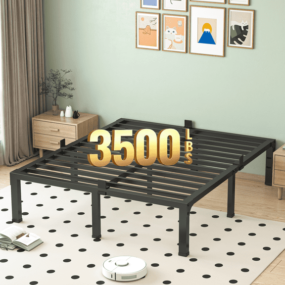 MAF Queen Bed Frame, 12 Inch Metal Frame with Headboard Hole, No Box Spring Needed, 3500 LBS Capacity, Easy Assembly and Noise Free