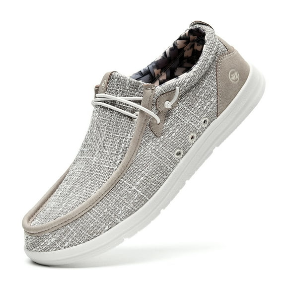 MAFEKE Men's Slip On Loafers | Arch Support Insole | Mens Walking Shoes | Comfortable Lightweight Mens Casual Loafers Gray Size 13