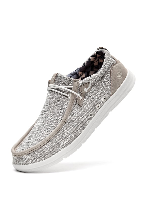 Men's Slip On Loafers | Arch Support Insole | Mens Walking Shoes | Comfortable Lightweight Mens Casual Loafers Gray Size 8