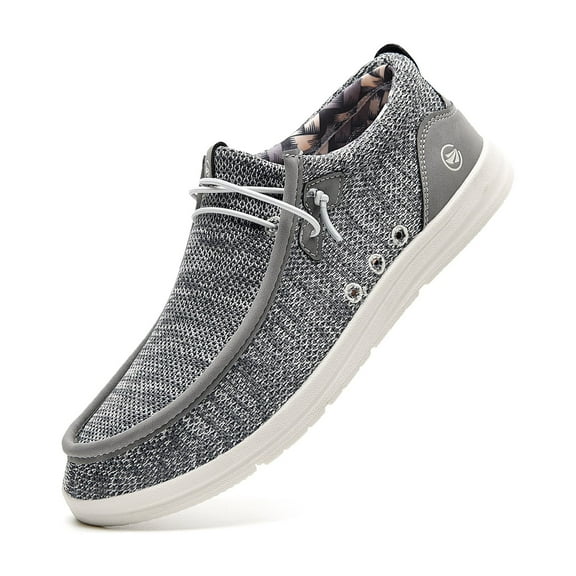 MAFEKE Men's Slip On Loafers | Arch Support Insole | Mens Walking Shoes | Comfortable Lightweight Mens Casual Loafers Grey Size 13