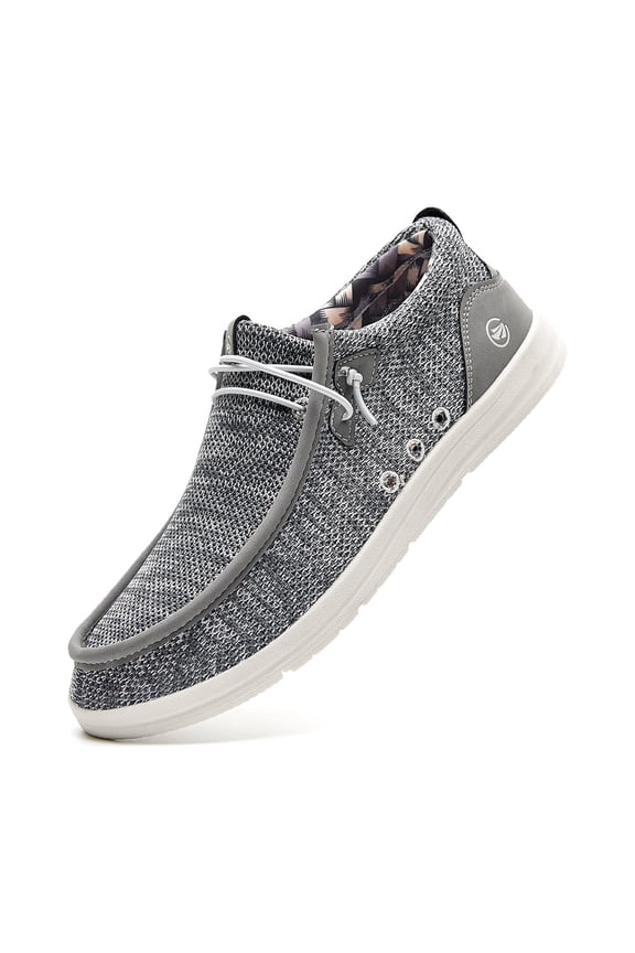 Men's Slip on Loafers | Arch Support Insole | Mens Walking Shoes | Comfortable Lightweight Mens Casual Loafers Grey Size 13