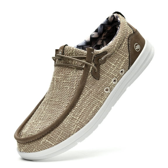 MAFEKE Men's Slip On Loafers | Arch Support Insole | Mens Walking Shoes | Comfortable Lightweight Mens Casual Loafers brown Size 8