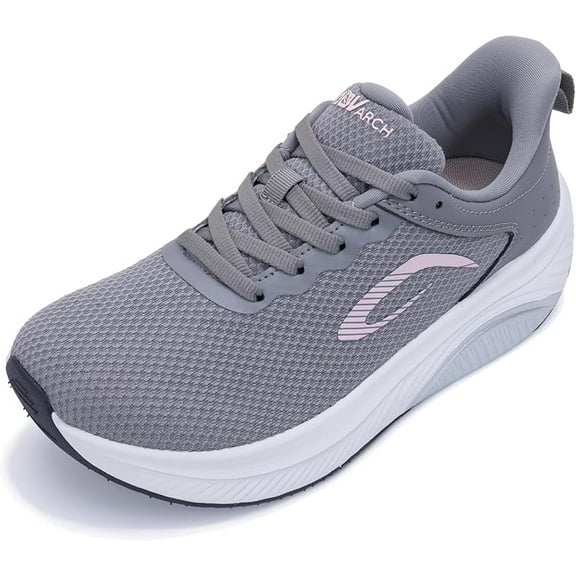 MAFEKE Wide Toe Box Shoes Women Arch Support Walking Shoes for Plantar Fasciitis Wide Width Orthotic Tennis Sneakers