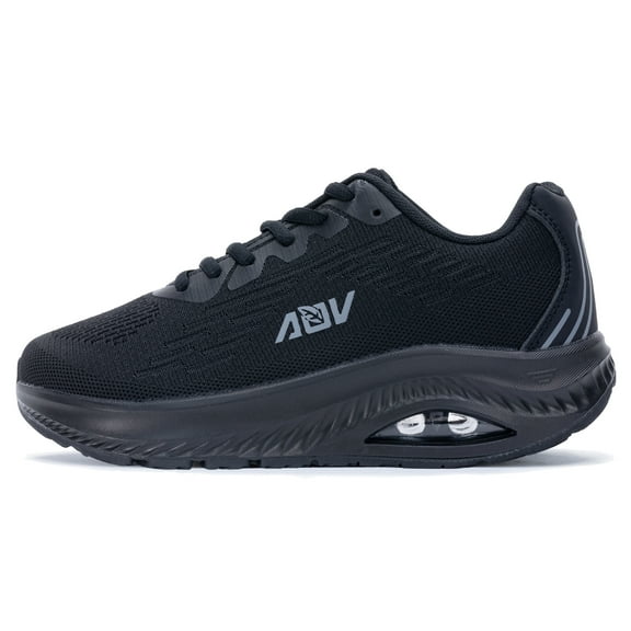 MAFEKE Women Wide Walking Shoes with Arch Support Plantar Fasciitis Tennis Fashion Sneakers Wide Toe Box Orthotic Casual Shoes Allblack Size 7.5