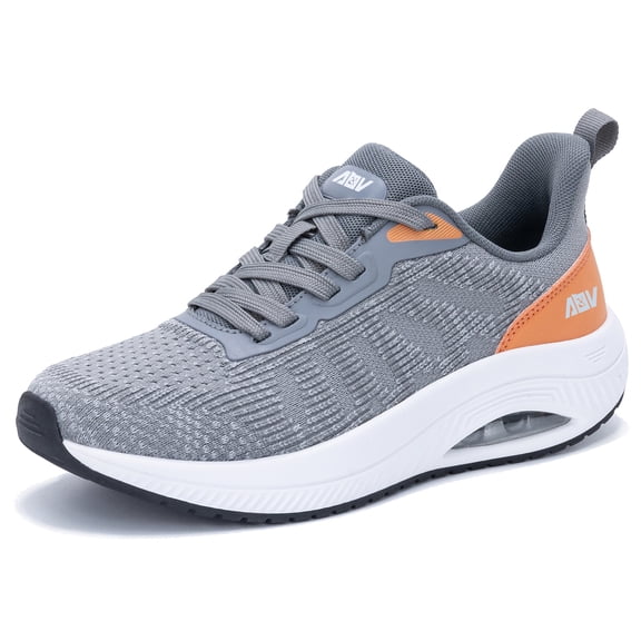 MAFEKE Women's Air Non Slip Orthotic Sneakers, Arch Support Athletic Walking Shoes for Plantar Fasciitis, Grey Size 6