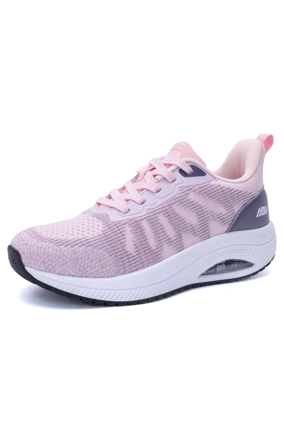 Women's Orthotic Sneakers, Breathable Mesh Arch Support Walking Shoes for Plantar Fasciitis, Pink Size 8
