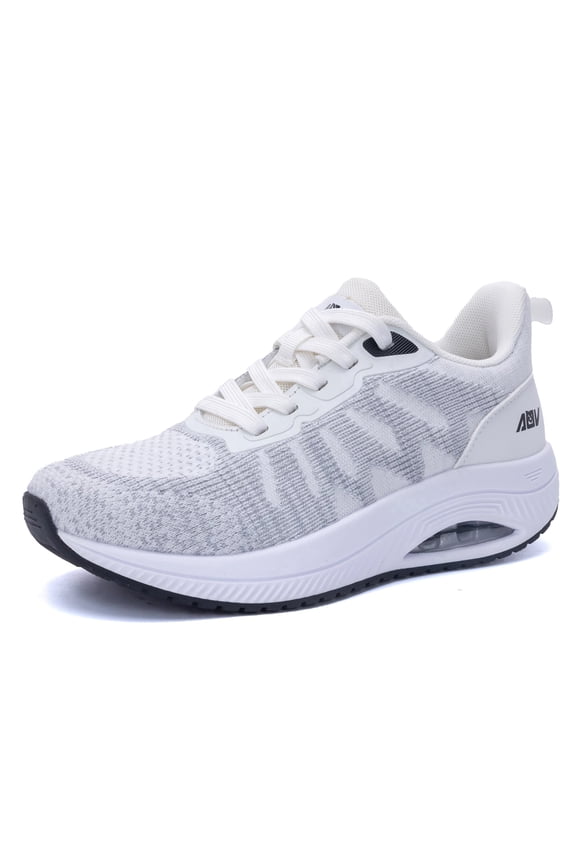 Women's Orthotic Sneakers, Breathable Mesh Arch Support Walking Shoes for Plantar Fasciitis, White Size 11