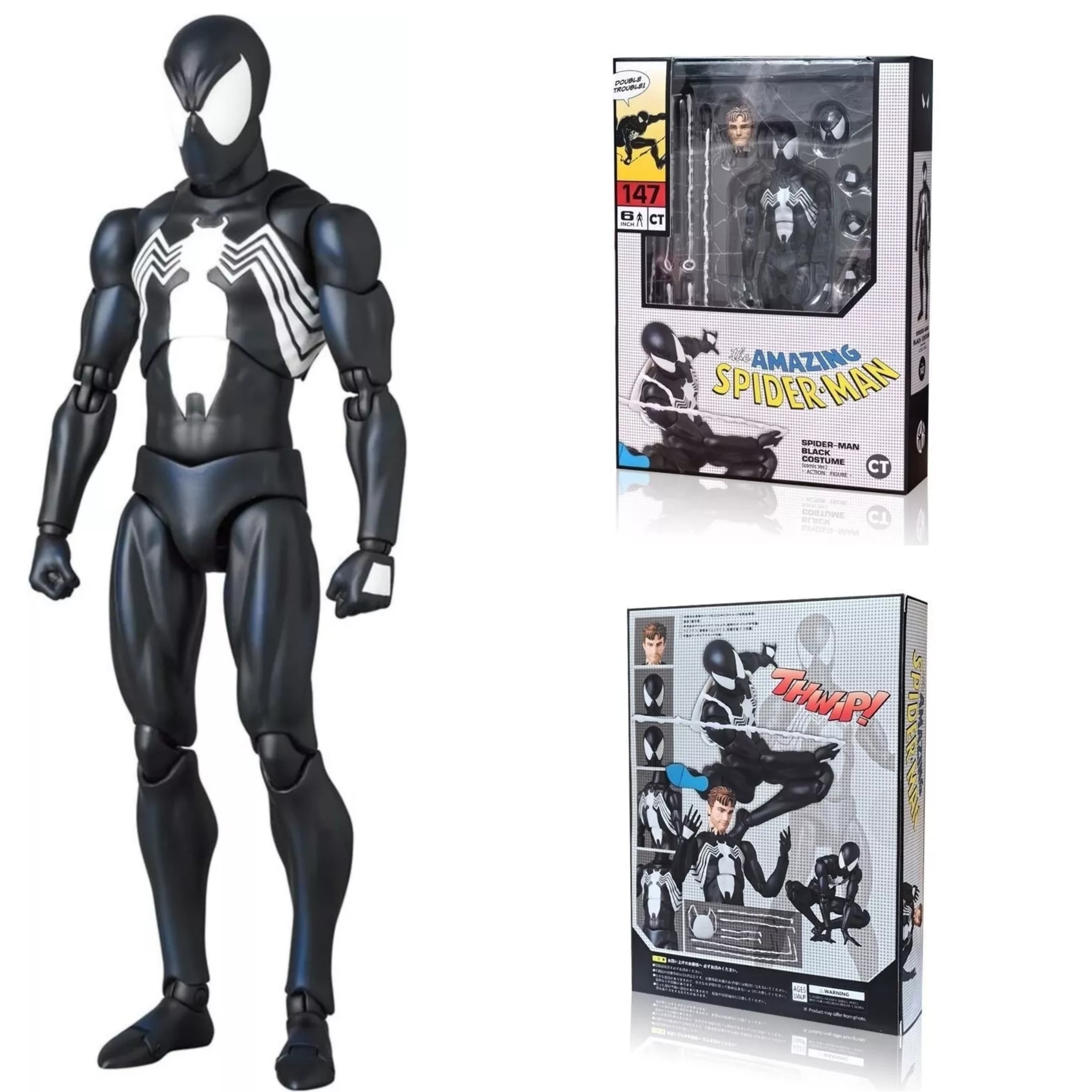 MAFEX No.147 Spider Boy Black Costume Action Figure CT Ver MAFEX No.147 Spider Boy Black Costume Action Figure CT Ver