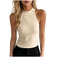 thumbnail image 1 of MAFYTYTPR Women's Halter Neck Ribbed Fitted Tank Tops Spring Summer Casual Tops for Everyday Wear 1PC S-XL, 1 of 6