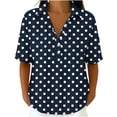 thumbnail image 1 of MAFYTYTPR Women's Polka Dot Half-Button Shirt Spread Collar Short Sleeve Casual Tops for Everyday Wear S-3XL Plus Size, 1 of 7