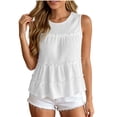 thumbnail image 1 of MAFYTYTPR Women's Tiered Ruffle Knit Tank Tops Spring Summer Solid Color Round Neck Casual Tops for Everyday Wear 1PC S-XXL, 1 of 9