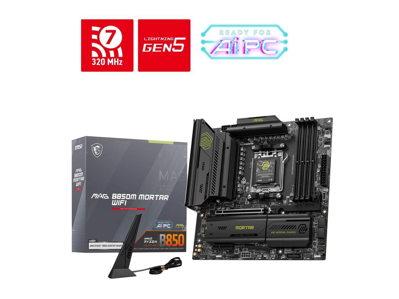 MSI MAG B850M MORTAR WIFI Gaming Desktop Motherboard - AMD B850 Chipset - Socket AM5 - Micro ATX (magb850mmortarwifi)