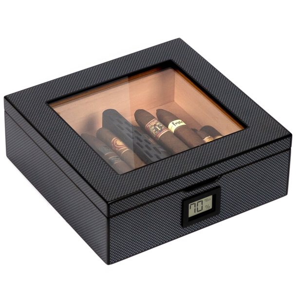 MAG Humidor, Glass Top with Seal, Storage for 2030 Cigars