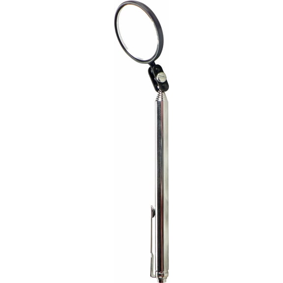 MAG-MATE 306TR Telescoping Round Glass Inspection Mirror, 1- Diameter Glass Telescoping Mirror with Collapsible Shaft, Comfortable Grip, 24 Extended Length J101
