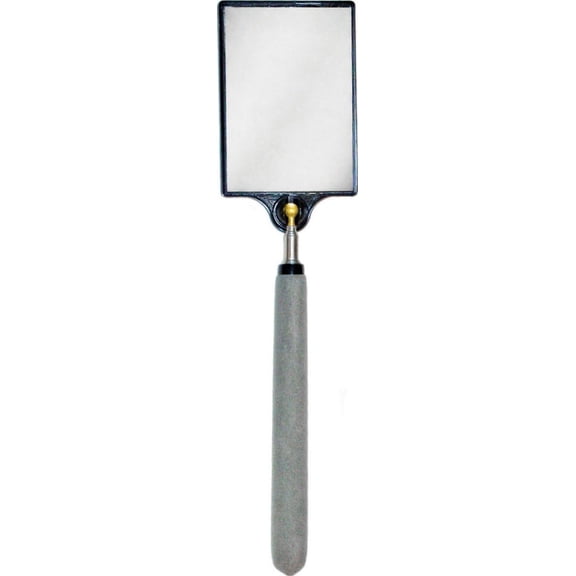 MAG-MATE 318 Telescoping Rectangular Glass Inspection Mirror, 3-1/2" x 2-1/2" Glass Telescoping Mirror with Collapsible Stainless Steel Shaft, Comfortable Grip, 37" Extended Length