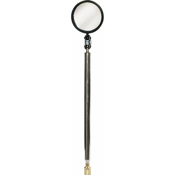 MAG-Mate 306G240 Telescoping Round Glass Inspection Mirror and Pickup Magnet, Powerful Permanent Rare Earth Magnets, 1- Diameter Mirror J101