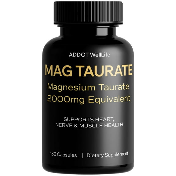 MAG Taurate 2000mg Equivalent 180 Capsules | Magnesium Taurate | Heart, Nerve & Muscle Support | Non-GMO