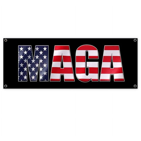 MAGA American Flag 13 oz Vinyl Banner With Metal Grommets