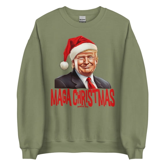 MAGA CHRISTMAS Unisex Sweatshirt copy (Military Green, M)