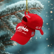 MAGA Hat 2D Flat Ornament, Funny Christmas Gift Acrylic Ornament, 3.5 inches