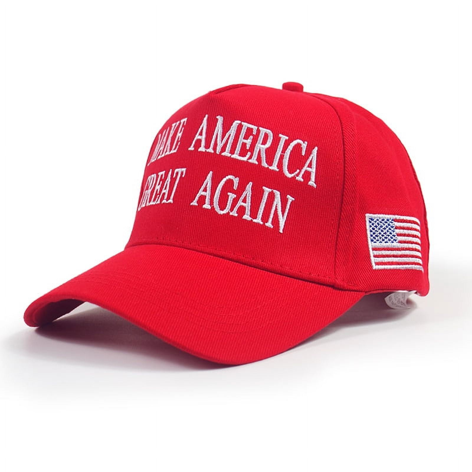 JIGREAT MAGA Hat, 45-47 Trump 2024 Make America Great Again Slogan with USA Flag Adjustable Baseball Cap, Red