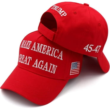 MAGA Hat Donald Trump Hat Red Black Dark MAGA Hat 2024 Trump Merchandise 45-47 Make America Great Again Baseball Cap