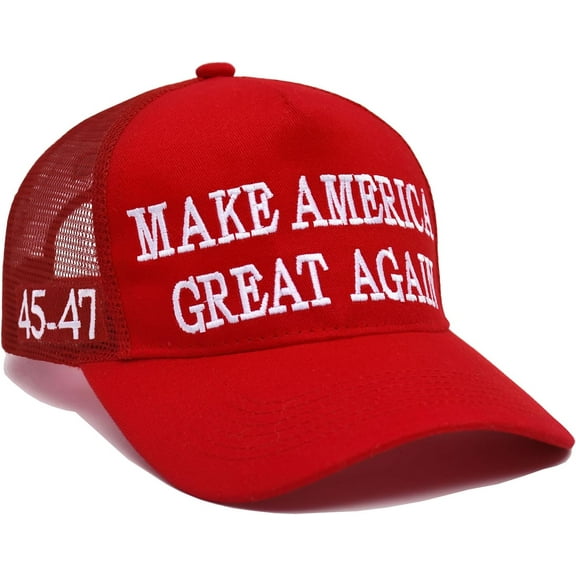 MAGA Hat Donald Trump Hat Red Black Dark MAGA Hat 2024 Trump Merchandise 45-47 Make America Great Again Baseball Cap