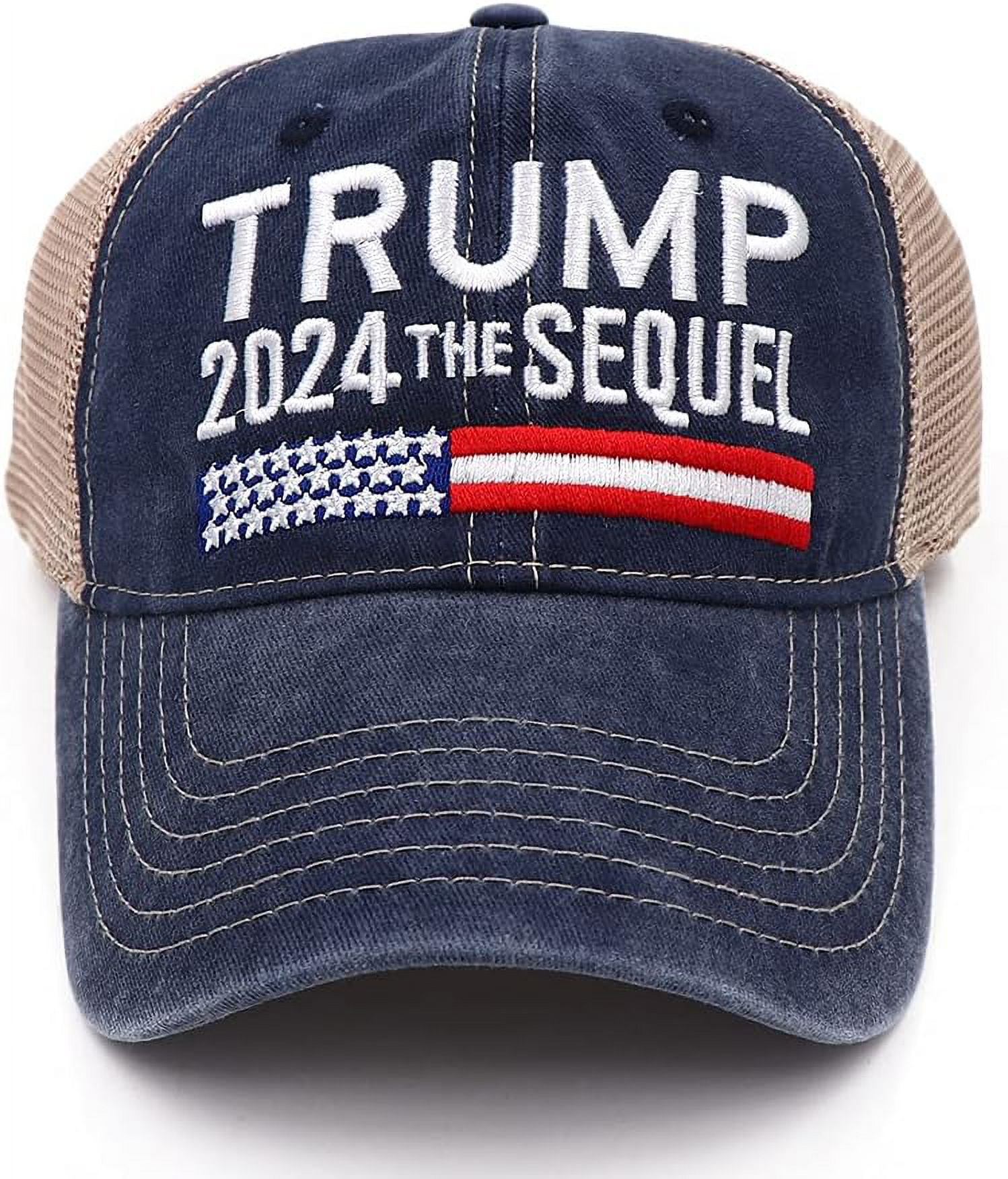 Trump 2024 with American Flag Camo Hat