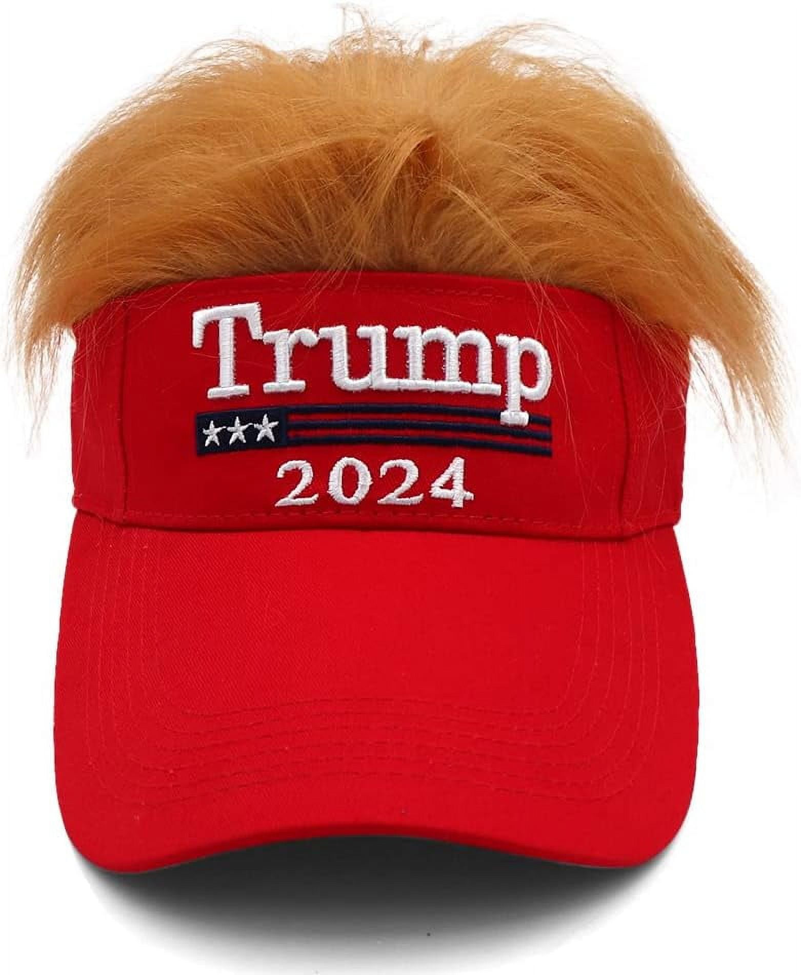 MAGA Hat Trump Hat Donald Trump 2024 Hat Make America Great Again Trump Hat  with Hair Adult Embroidered Adjustable Baseball Cap