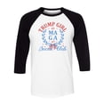 thumbnail image 1 of MAGA Social Club Three-Quarter Raglan Sleeve Baseball Shirt Unisex X-Large White/Black, 1 of 5