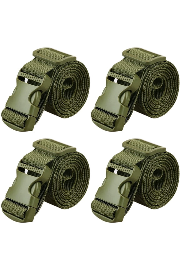 MAGARROW 65" 1.5" Utility Straps with Buckle Adjustable, 4-Pack (Black (4-PCS))