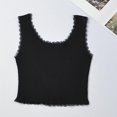thumbnail image 1 of MAGAZINE Korean Style Sexy Lace Solid Color Crop Top Summer Beach Average Size, 1 of 6