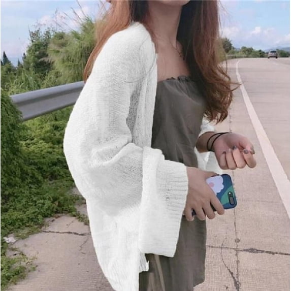 MAGAZINE Summer Lazy Loose Long Flare Sleeve Blouses Casual Thin Top Average Size