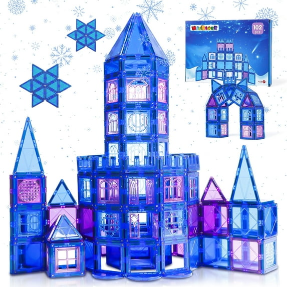 MAGBLOCK 102-Piece Magnetic Tiles Stem Toys for Girls and Boys Ages 3+